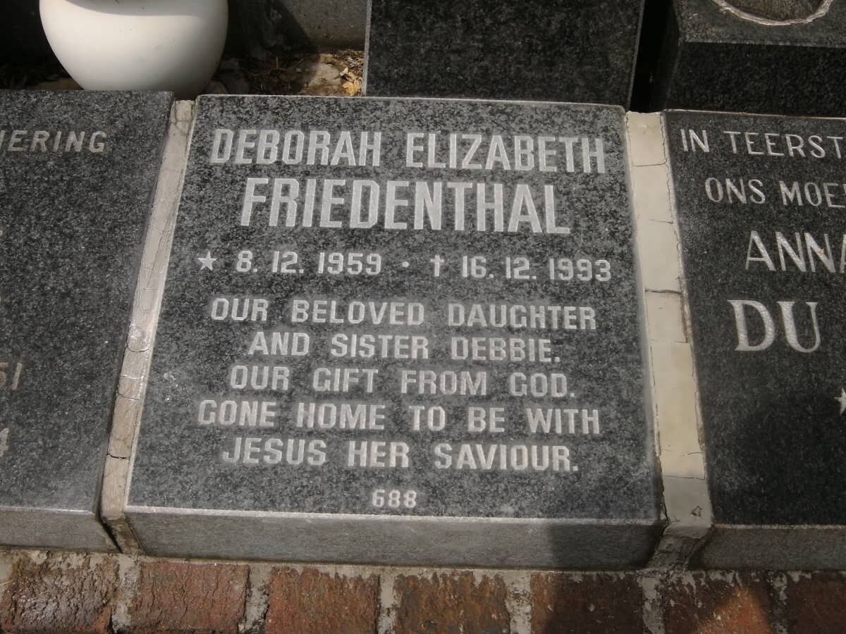 FRIEDENTHAL Deborah Elizabeth 1959-1993