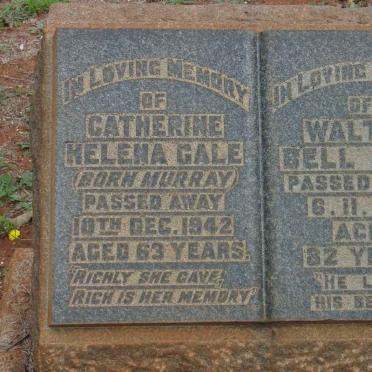 GALE Walter Bell -1961 &amp; Catherine Helena MURRAY -1942