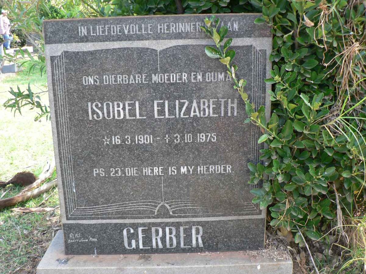GERBER Isobel Elizabeth 1901-1975