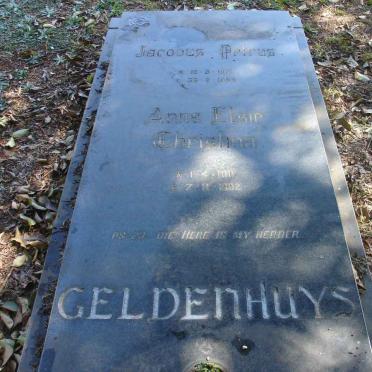 GELDENHUYS Jacobus Petrus &amp; Anna Elsie Chrisna 1911-1982