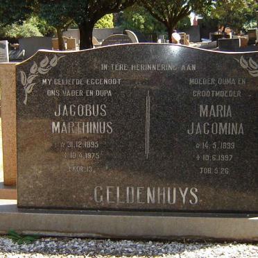 GELDENHUYS Jacobus Marthinus 1895-1975 &amp; Maria Jacomina 1899-1997