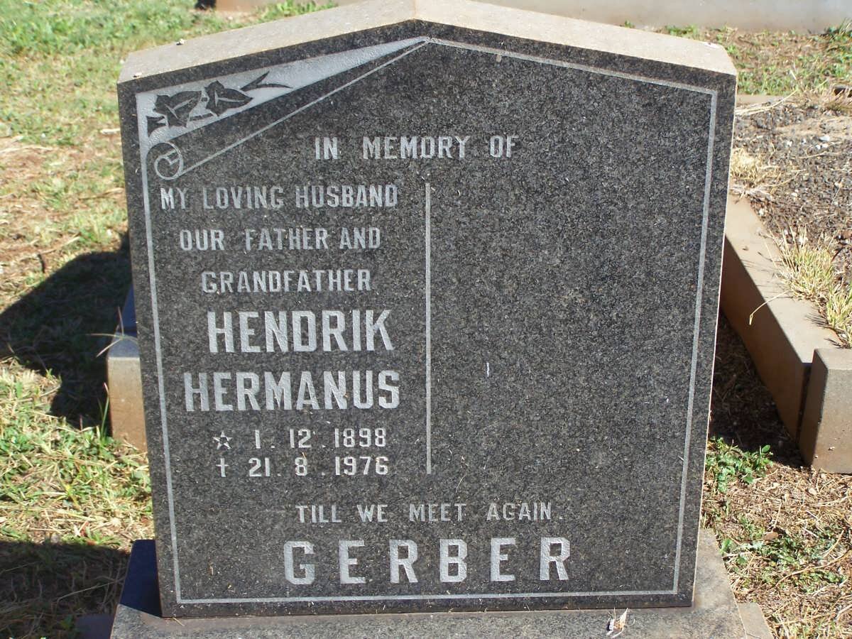 GERBER Hendrik Hermanus 1898-1976