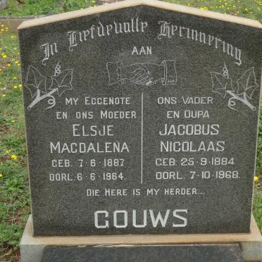 GOUWS Jacobus Nicolaas 1884-1968 &amp; Elsje Magdalena 1887-1964