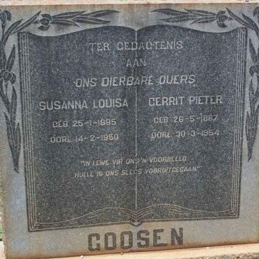 GOOSEN Gerrit Pieter 1867-1954 &amp; Susanna Louisa 1895-1950