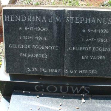 GOUWS Stephanus J.H. 1898-1980 &amp; Hendrina J.M. 1900-1965