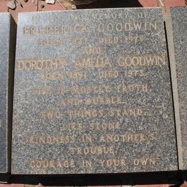 GOODWIN Frederick 1877-1971 &amp; Dorothy Amelia 1891-1973