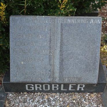 GROBLER Cornelis Johannes Jacobus 1910-1977