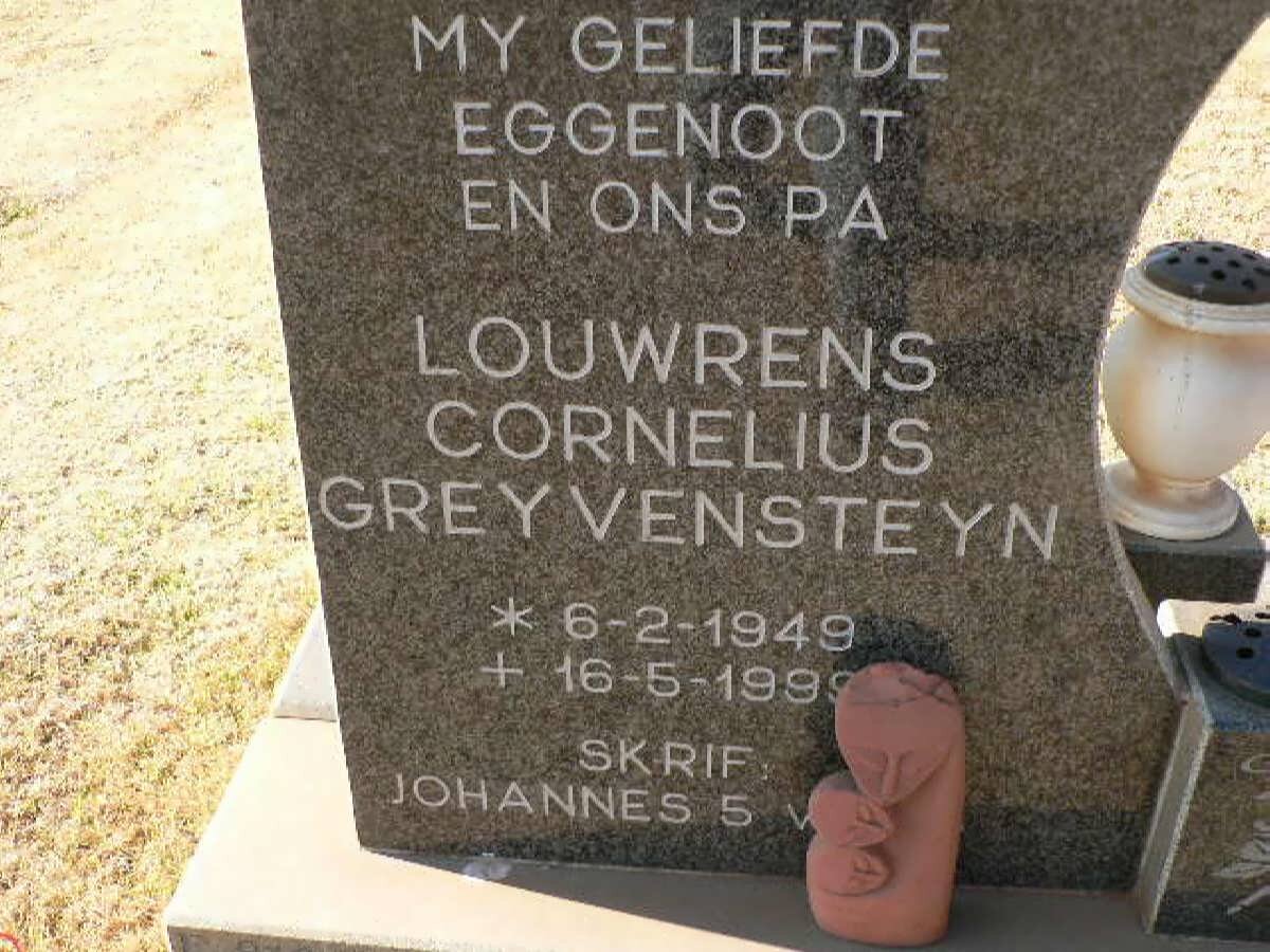 GREYVENSTEYN Louwrens Cornelius 1949-1999