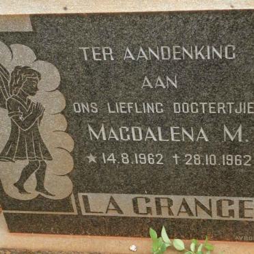 GRANGE Magdalena M., la 1962-1962