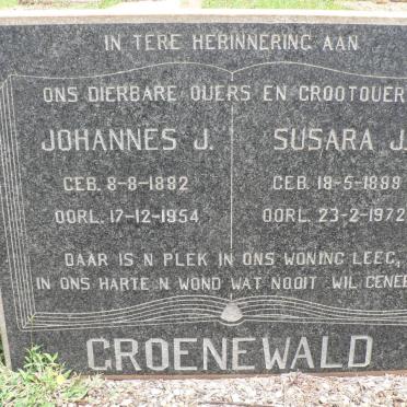 GROENEWALD Johannes J. 1882-1954 &amp; Susara J. 1889-1972