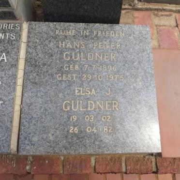 GULDNER Hans Peter 1896-1975 &amp; Elsa J. 1902-1982