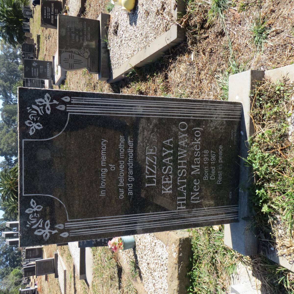 HLATSHWAYO Lizze Kesaya nee MASEKO 1918-1967