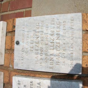 HARTZENBERG Peter 1907-1973 &amp; Edna Elizabeth 1911-1989