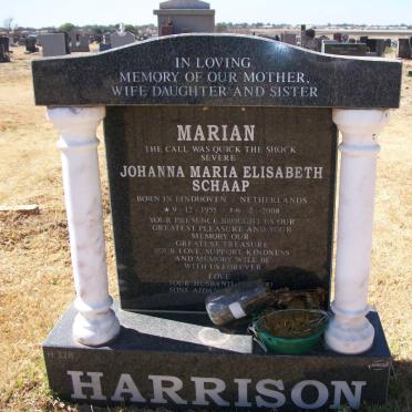HARRISON Johanna Maria Elisabeth geb SCHAAP 1955-2008