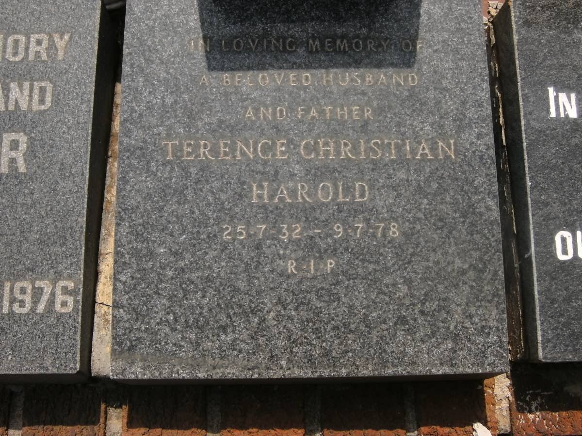 HAROLD Terence Christian 1932-1978