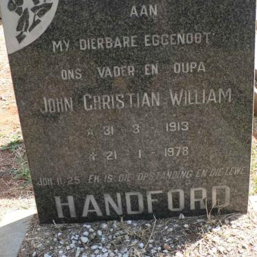HANDFORD John Christian William 1913-1978
