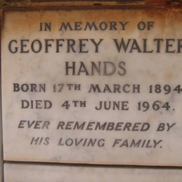 HANDS Geoffrey Walter 1894-1964