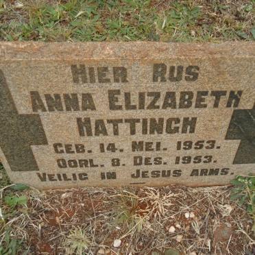 HATTINGH Anna Elizabeth 1953-1953