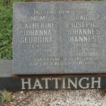 HATTINGH Joseph Johannes 1905-1965 &amp; Catherine Johanna Georgina 1905-1984