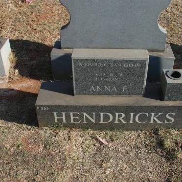 HENDRICKS Anna F. 1926-1997