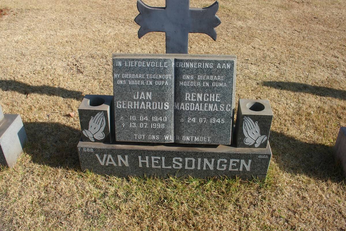 HELSDINGEN Jan Gerhardus, van 1940-1998 &amp; Renche Magdalena S.C. 1945-