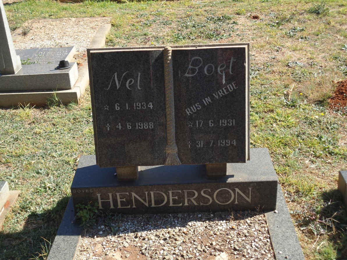 HENDERSON Boet 1931-1994 &amp; Nel 1934-1988