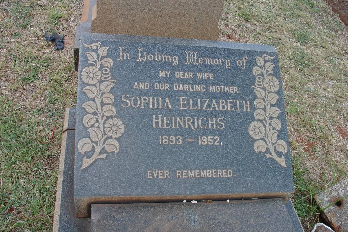 HEINRICHS Sophia Elizabeth 1893-1952