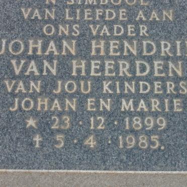 HEERDEN Johan Hendrik, van 1899-1985