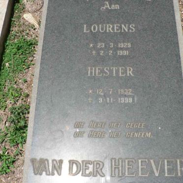 HEEVER Lourens, van der 1929-1991 &amp; Hester 1932-1999