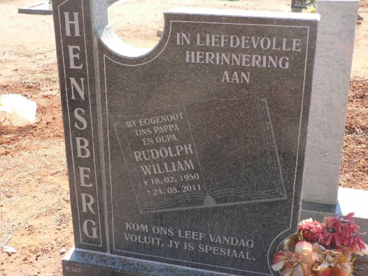 HENSBERG Rudolph William 1950-2011