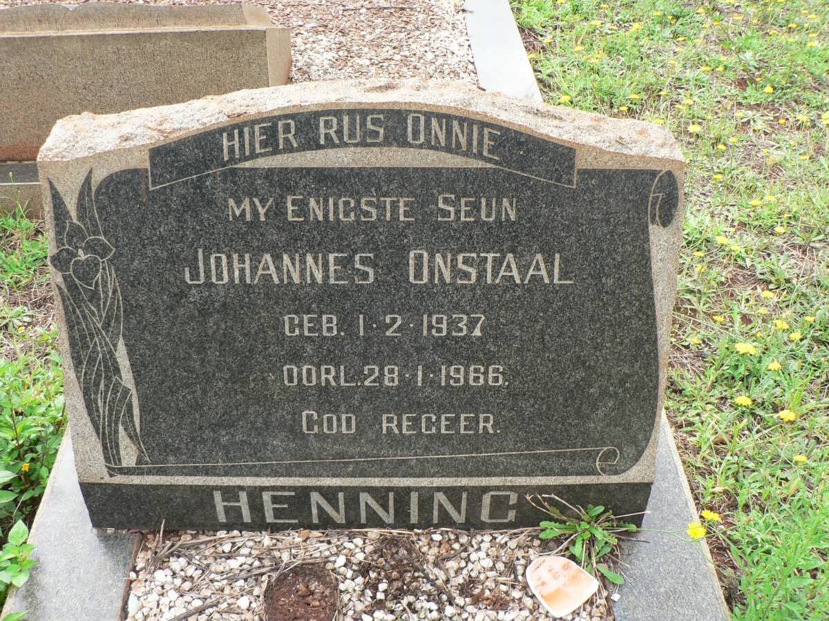 HENNING Johannes Onstaal 1937-1966