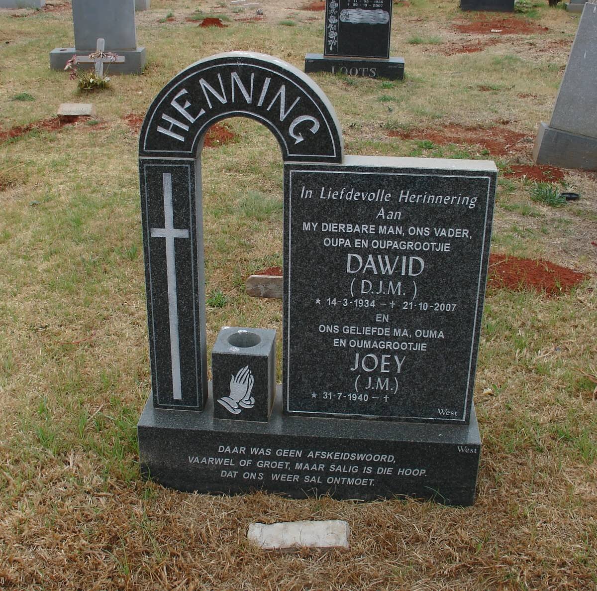 HENNING D.J.M. 1934-2007 &amp; J.M. 1940-