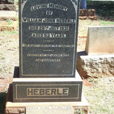 HEBERLE William John -1931 &amp; Sarah Elsie Ellington -1939