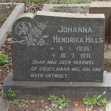 HILLS Johanna Hendrika 1935-1971