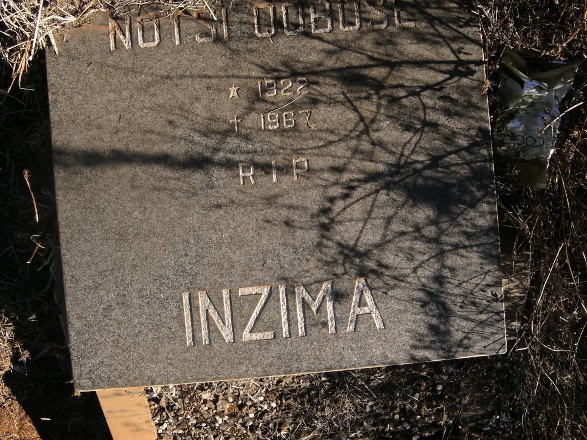 INZIMA Notsi Qubose 1922-1967