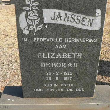 JANSSEN Elizabeth Deborah 1922-1997