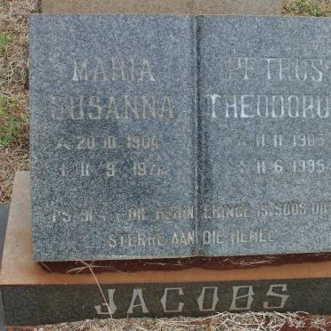 JACOBS Petrus Theodorus 1905-1995 &amp; Maria Susanna 1904-1971