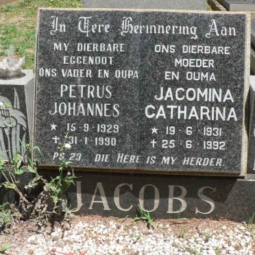 JACOBS Petrus Johannes 1929-1990 &amp; Jacomina Catharina 1931-1992