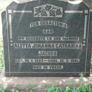 JACOBS Aletta Johanna Catharina 1923-1951