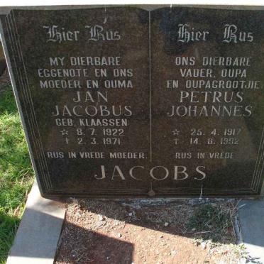 JACOBS Petrus Johannes 1917-1992 &amp; Jan Jacobus KLAASSEN 1922-1971 