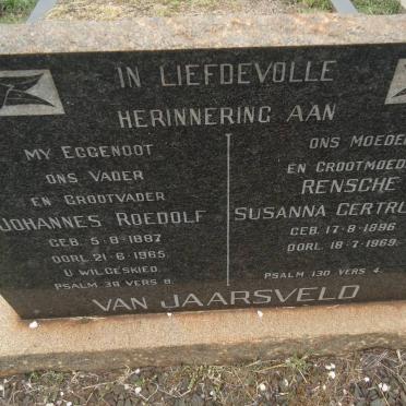 JAARSVELD Johannes Roedolf, van 1887-1965 &amp; Rensche Susanna Gertruida 1896-1969