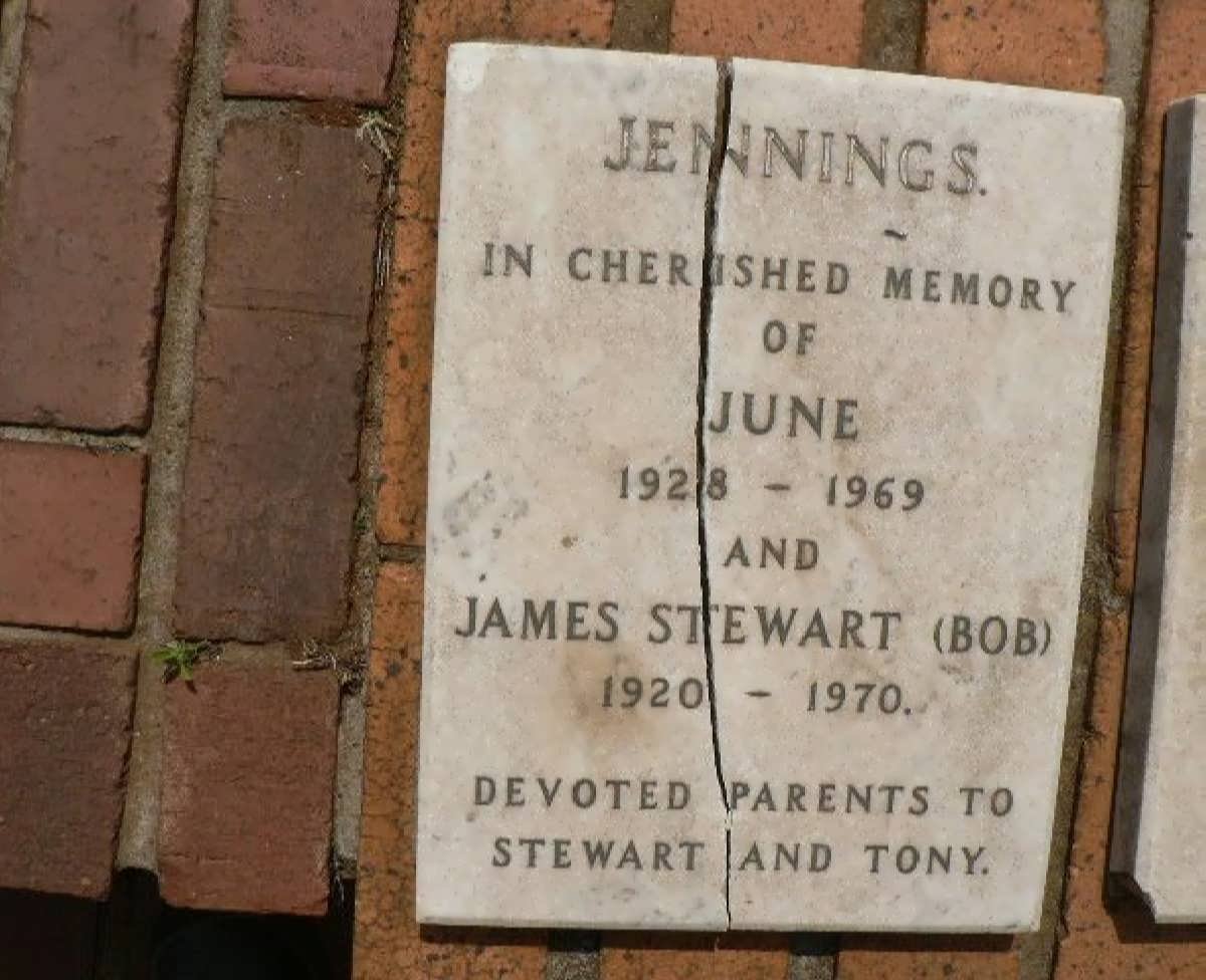 JENNINGS James Stewart 1920-1970 &amp; June 1928-1969
