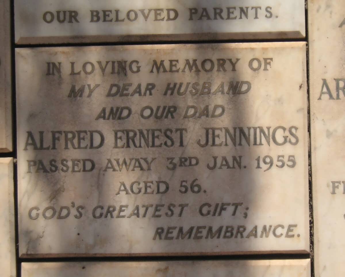JENNINGS Alfred Ernest -1955