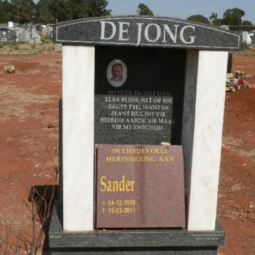 JONG Sander, de 1959-2011