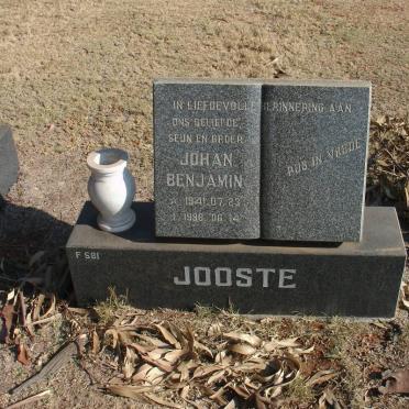 JOOSTE Johan Benjamin 1941-1998