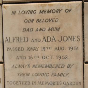 JONES Alfred -1951 &amp; Ada -1952