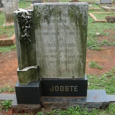 JOOSTE Kobus Petrus 1955-1928 &amp; Anna Susanna JOOSTE 1859-1935