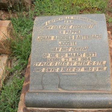 JOOSTE Johan Andries Rautenbach 1904-1937