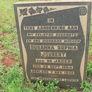 JOUBERT Susanna Sophia nee DE JAGER 1884-1938