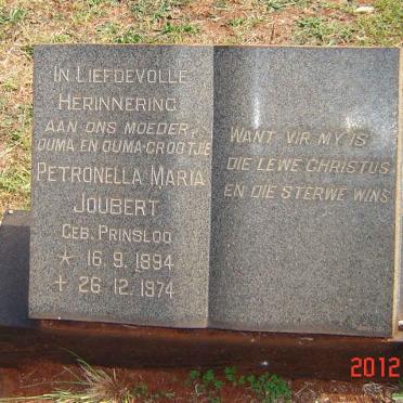 JOUBERT Petronella Maria nee PRINSLOO 1894-1974